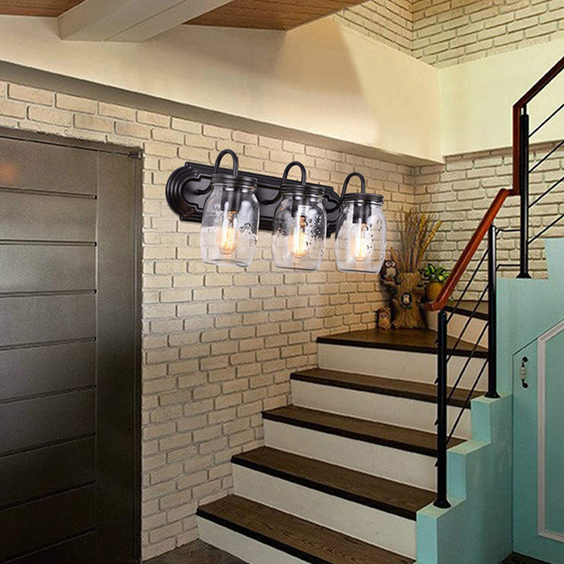 Konservenglasform Waschtischwandleuchten 3 Köpfe Metall Badezimmer Eitelkeitsleuchten