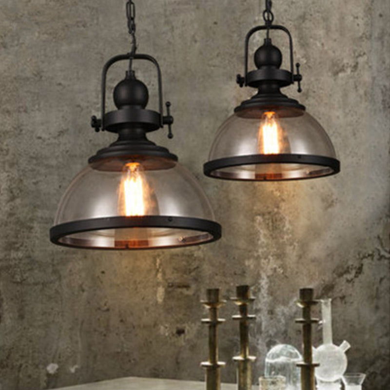 1 Luce a cupola leggera Luce industriale in vetro a sospensione per la caffetteria