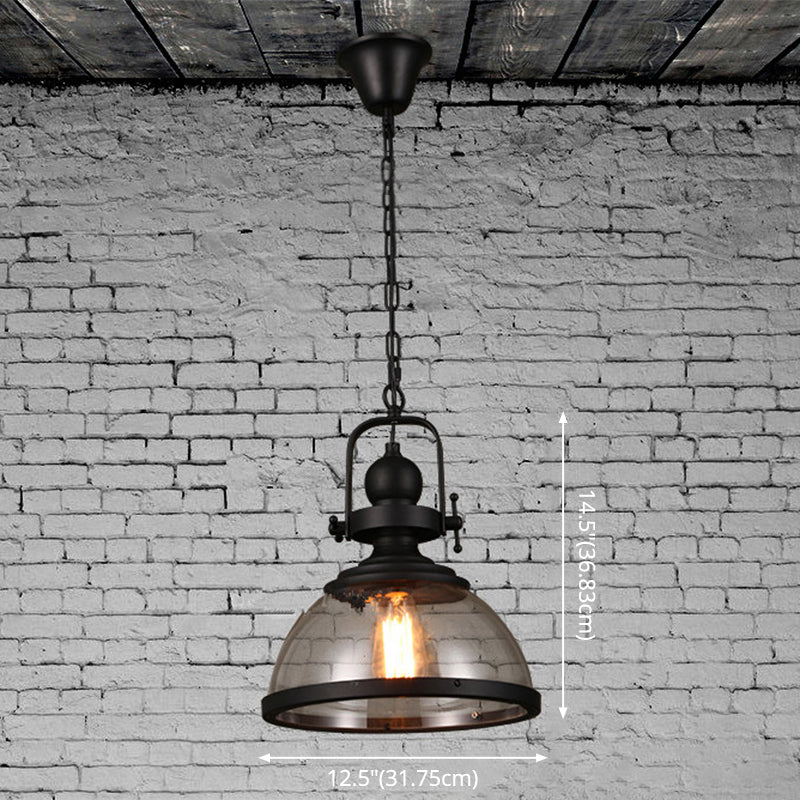 1 Luce a cupola leggera Luce industriale in vetro a sospensione per la caffetteria