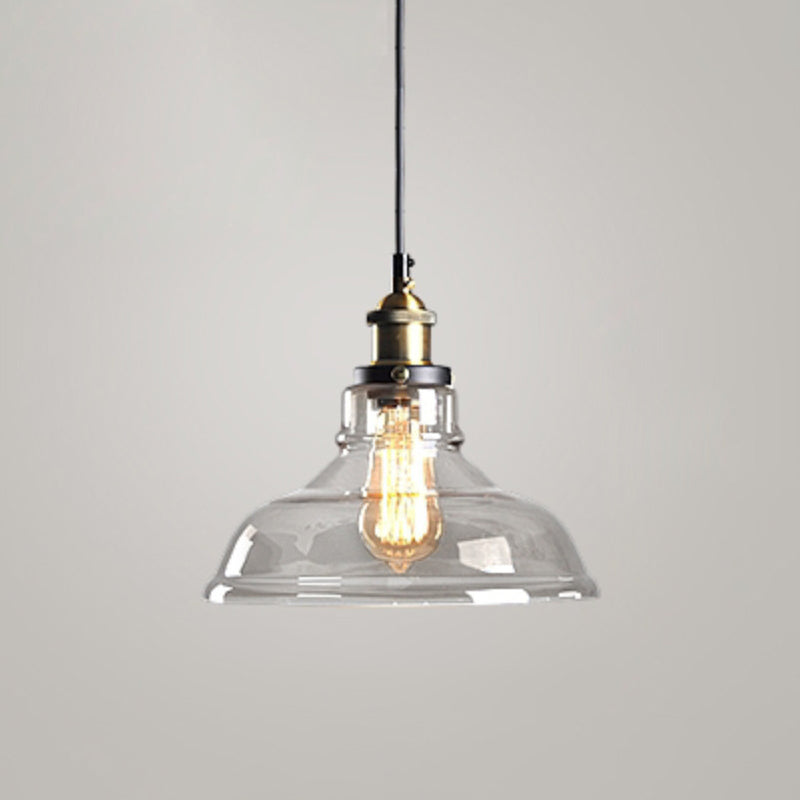 1 Light Hanging Light Fixtures Retro Industrial Style Glass Hanging Pendant Lights for Bar