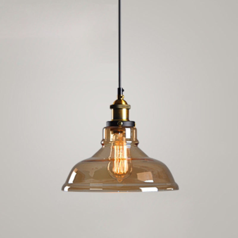 1 Light Hanging Light Fixtures Retro Industrial Style Glass Hanging Pendant Lights for Bar