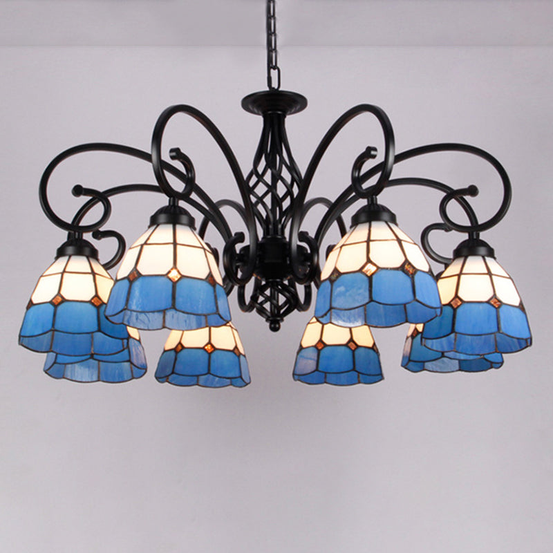 Lumo floreale vintage Luce artigianale in vetro artigianale per la sala