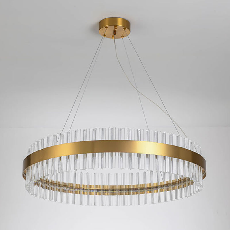 LED LAD ROURD CHANDELIER SPENDANTE Minimalistica Finitura in oro in oro a sospensione per camera da letto