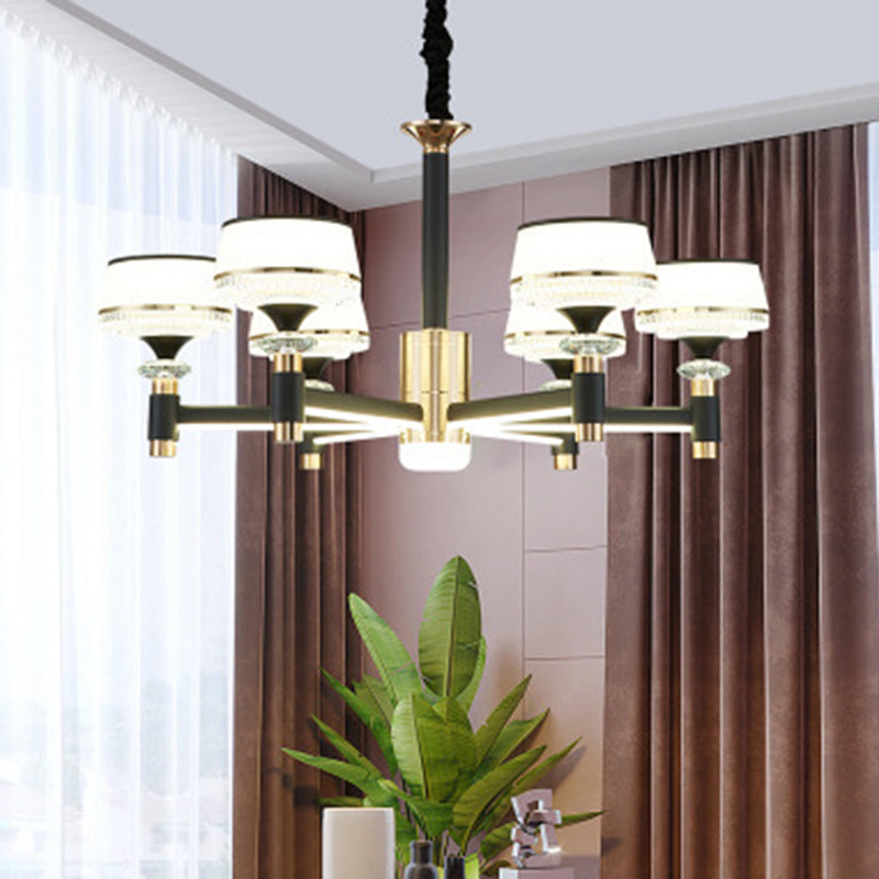 Lampadario round soggiorno in metallo moderno semplicità a led lampada appesa in nero