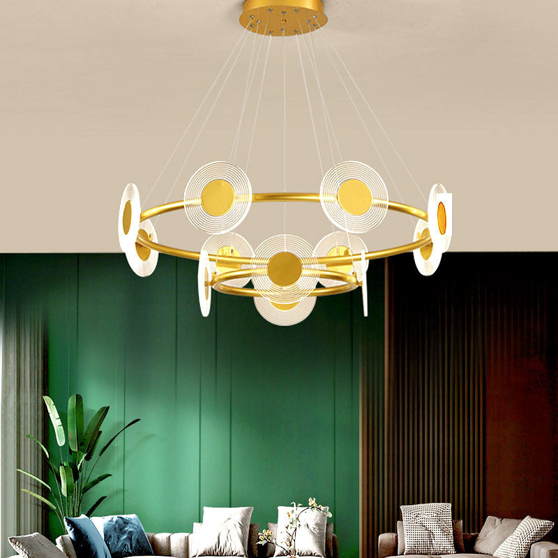 LED Circles Suspension Lamp Minimalistic Acrylic Living Room Chandelier Pendant Light