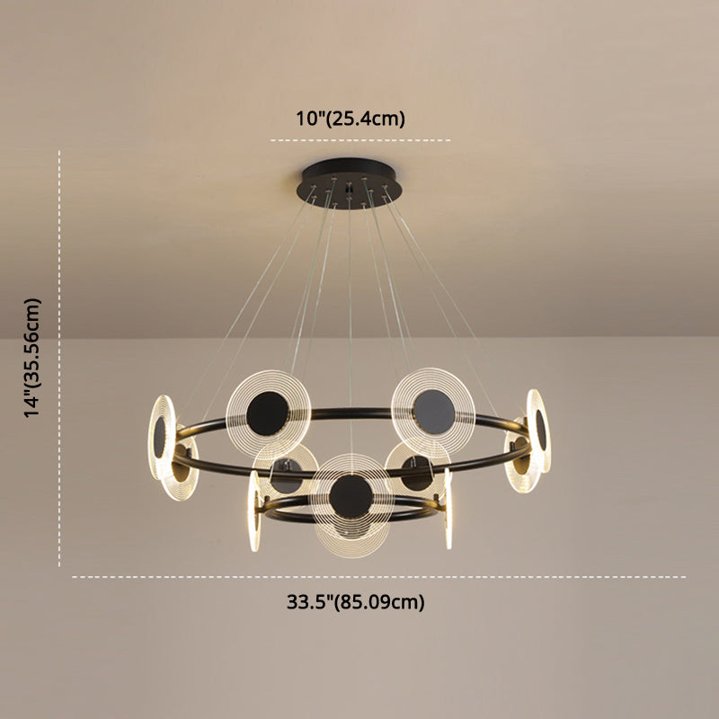 LED Circles Suspension Lamp Minimalistic Acrylic Living Room Chandelier Pendant Light