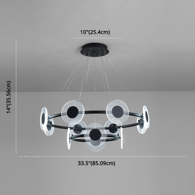 LED Circles Suspension Lamp Minimalistic Acrylic Living Room Chandelier Pendant Light