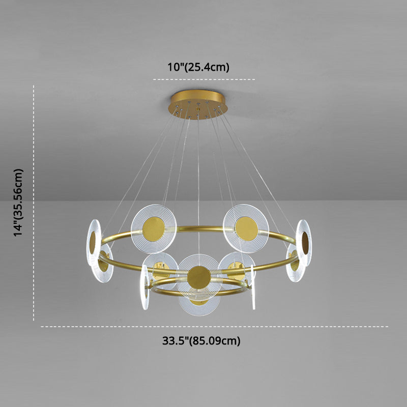 LED Circles Suspension Lamp Minimalistic Acrylic Living Room Chandelier Pendant Light