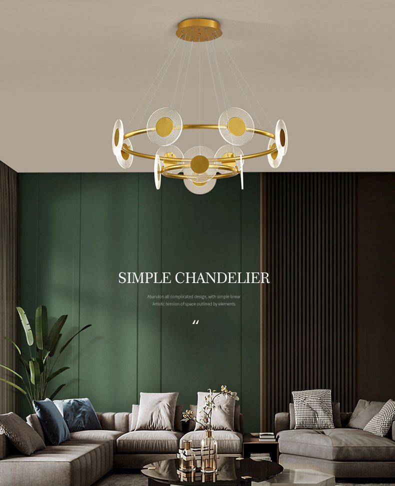 LED Circles Suspension Lamp Minimalistic Acrylic Living Room Chandelier Pendant Light