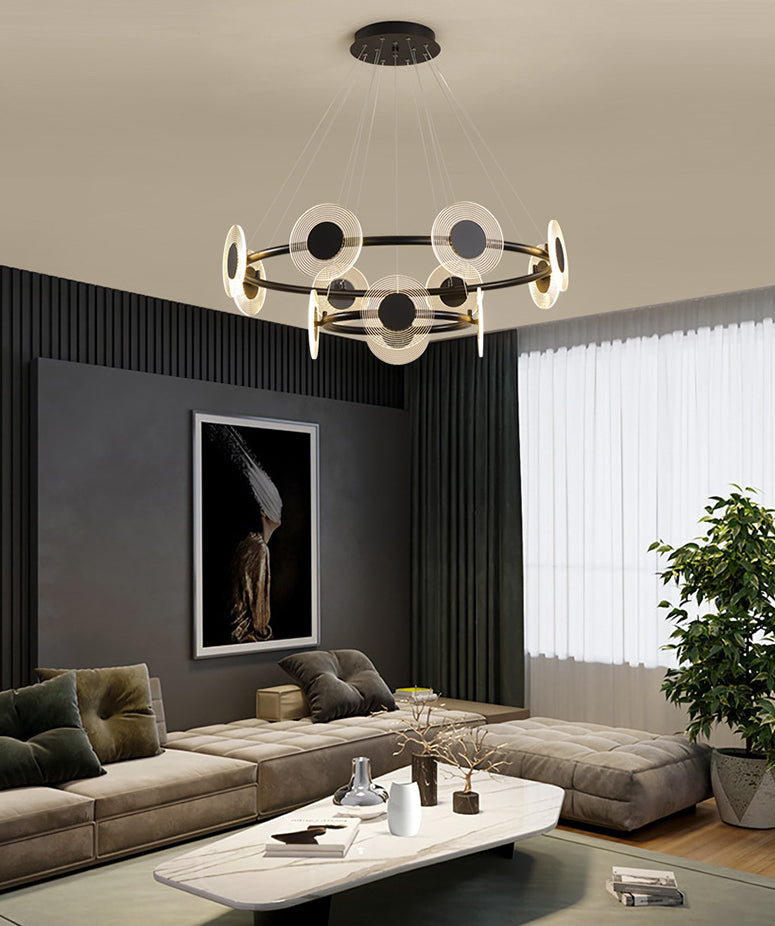 LED Circles Suspension Lamp Minimalistic Acrylic Living Room Chandelier Pendant Light