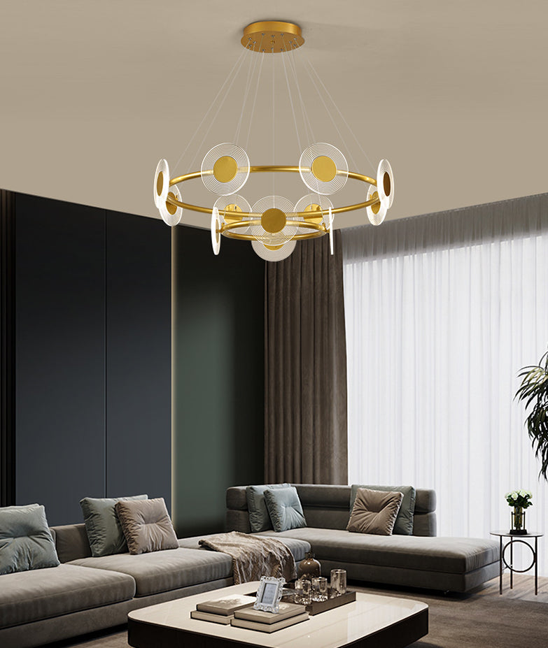 LED Circles Suspension Lamp Minimalistic Acrylic Living Room Chandelier Pendant Light