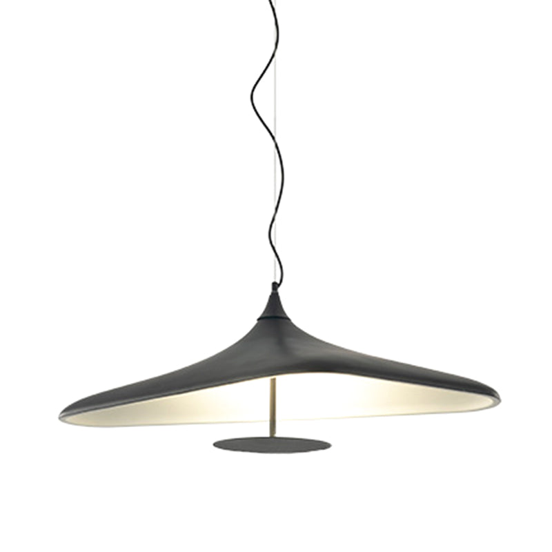 Black Hat Shaped Chandelier Light Fixture Art Deco Resin LED Pendant Lighting for Diner