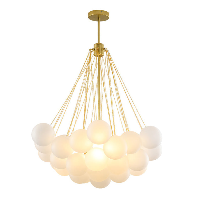 Frosted White Glass Bubbles Suspensie Licht Stijlvolle Noordse kroonluchter voor woonkamer