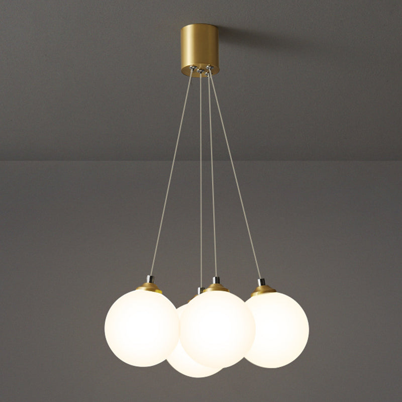 Ballonnen hangen hanglamp eenvoud witte glazen slaapkamer kroonluchter in goud