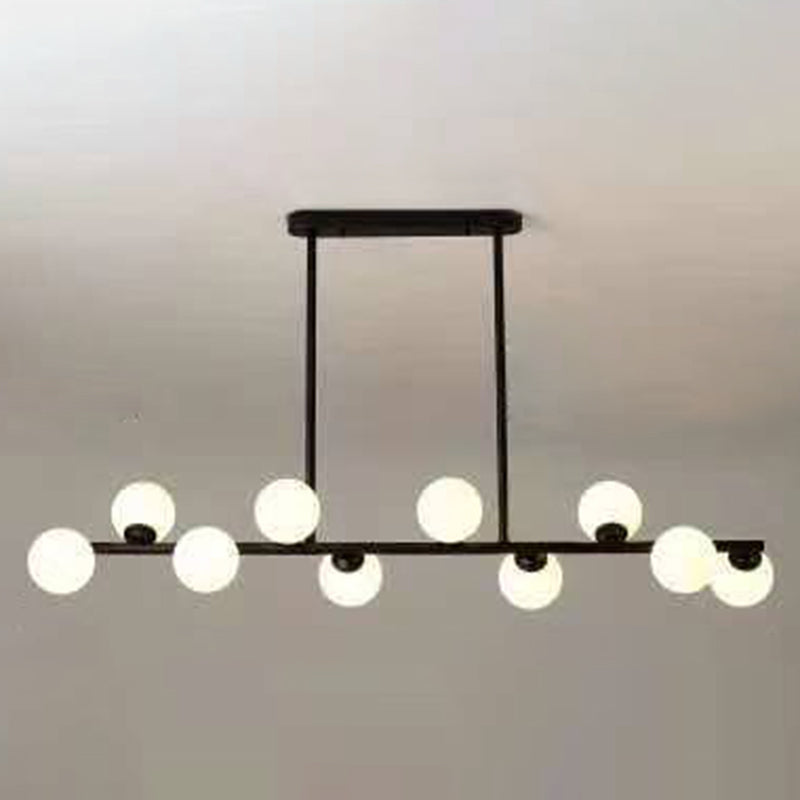 Contemporary Modo Chandelier Lighting Opal Frosted Glass Sitting Room Ceiling Hang Light