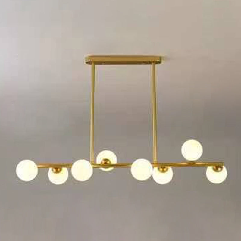 Contemporary Modo Chandelier Lighting Opal Frosted Glass Sitting Room Ceiling Hang Light