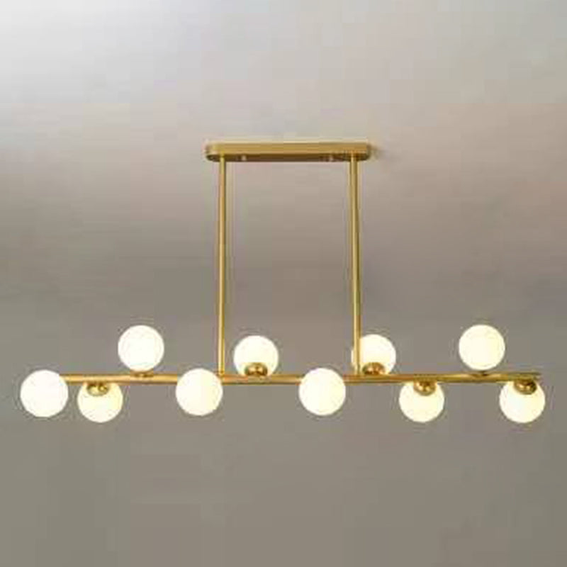 Contemporary Modo Chandelier Lighting Opal Frosted Glass Sitting Room Ceiling Hang Light