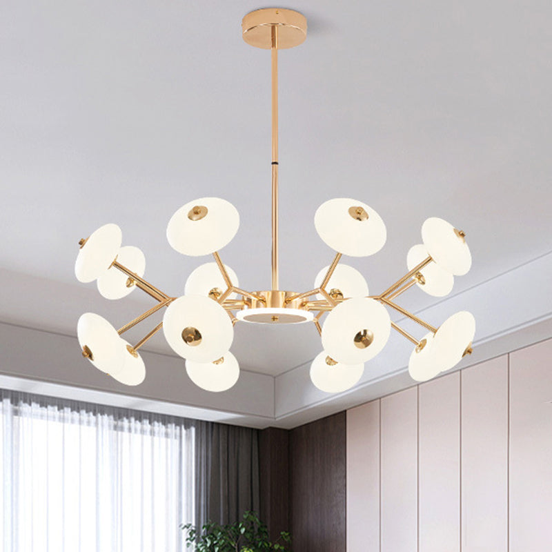 Bean Shaped Chandelier Minimalist Acrylic Bedroom LED Hanging Ceiling Light in Gold