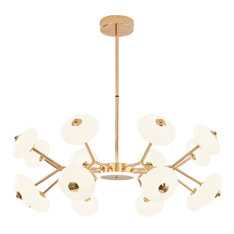 Bean Shaped Chandelier Minimalist Acrylic Bedroom LED Hanging Ceiling Light in Gold