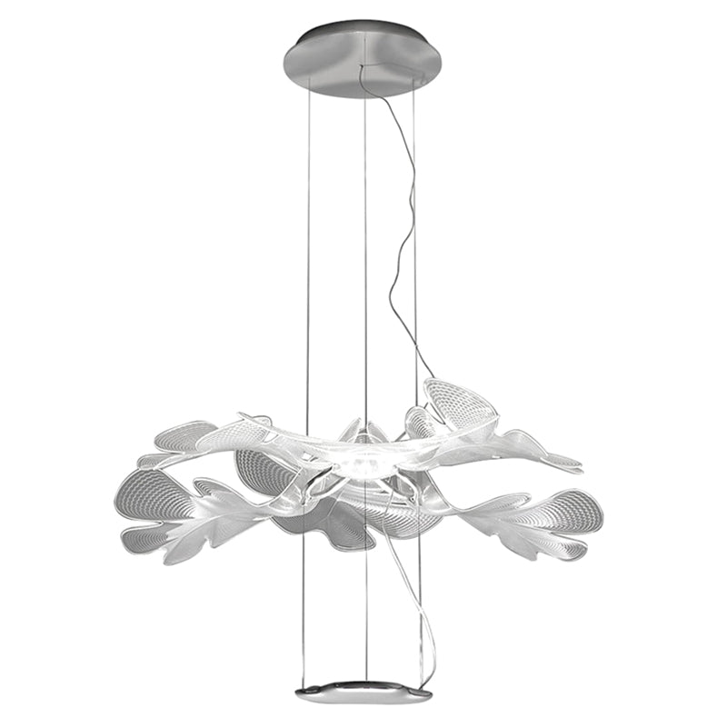 Clear Floral Chandelier Art Deco Acrylic LED Hanging Ceiling Light for Living Room