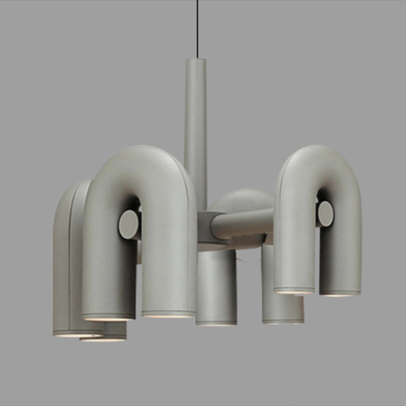 U Shaped LED Chandelier Light Art Deco Metal Living Room Suspended Lighting Fixture