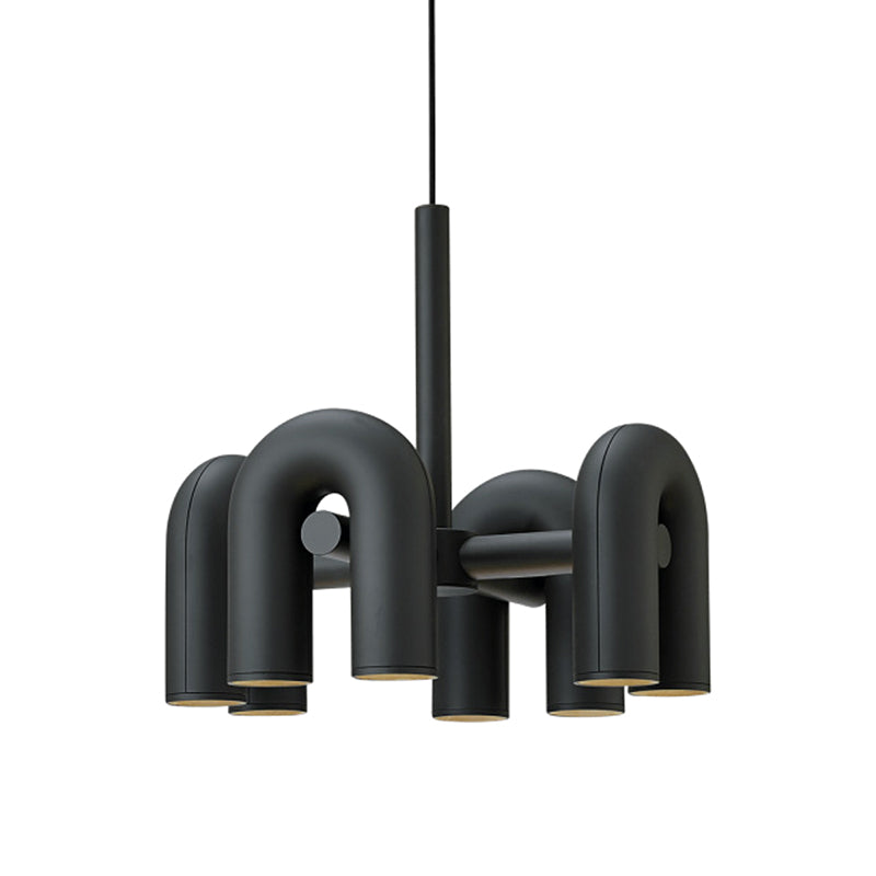 U Shaped LED Chandelier Light Art Deco Metal Living Room Suspended Lighting Fixture