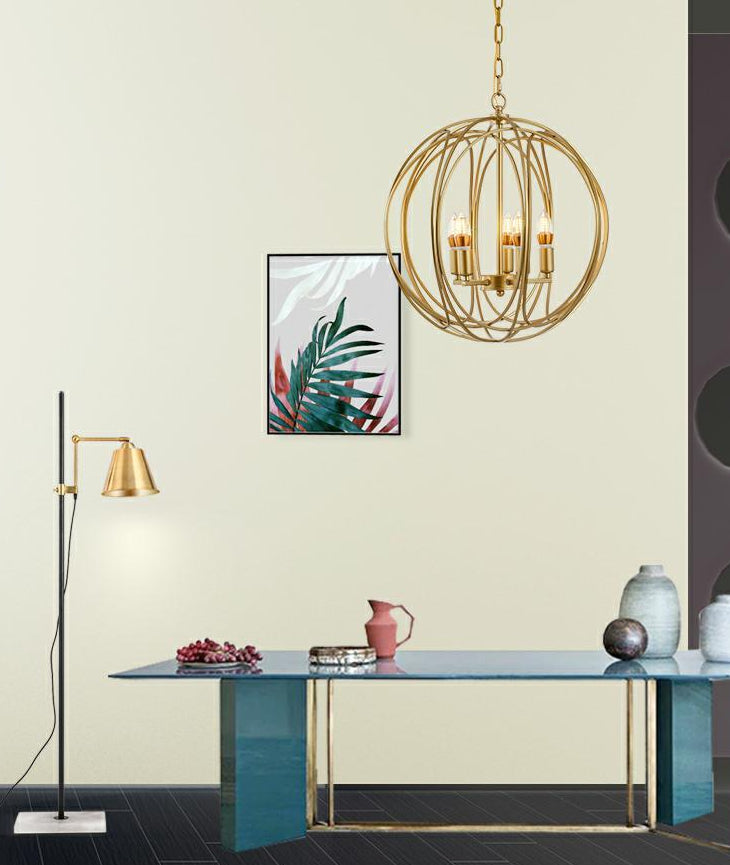 Lámpara de suspensión de metal de lámpara global de estilo antiguo en oro para pasillo