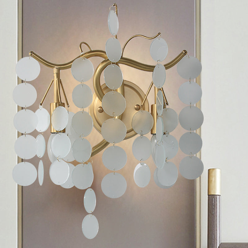 Branch Design Bedroom Wall Lighting Blue/Pink Glass 2 Lights Modern Style Wall Lamp with Open Bulb