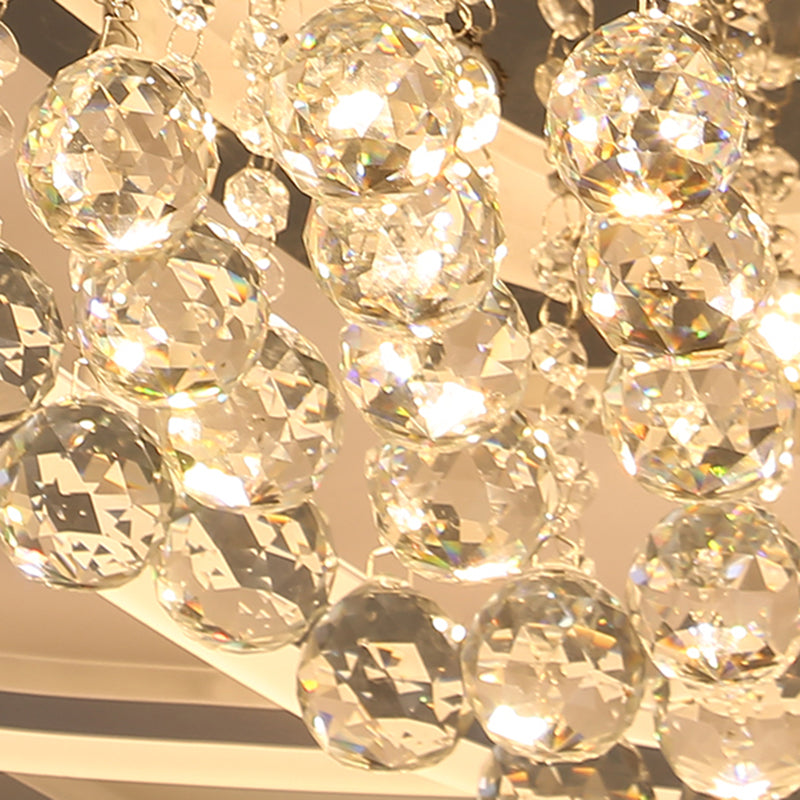 19.5"/23.5"/31.5" W LED Triangle Flush Mount Lamp Simple White Crystal Ceiling Mounted Fixture in Warm/White Light