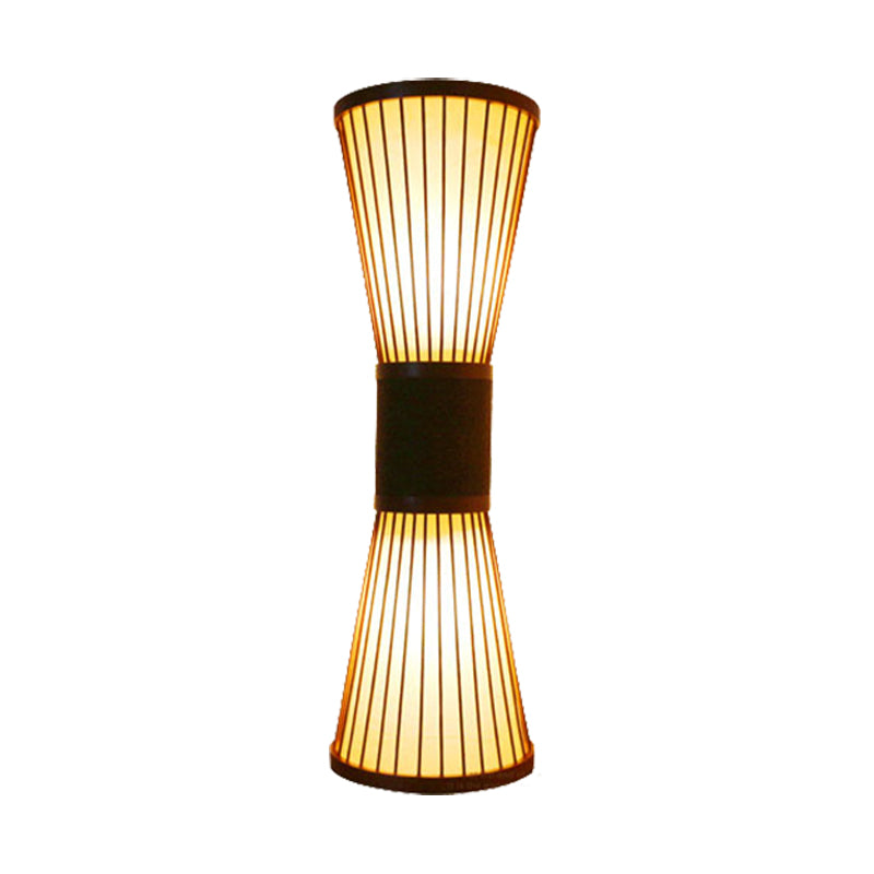 Bamboe zandloper sconce licht modern 2 lampen muurverlichting muur in brons voor woonkamer