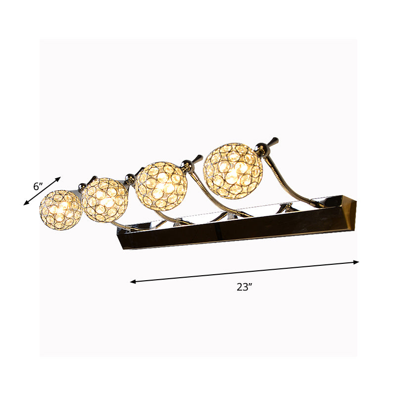 Orbit Wall Light Lobonce Modernist Stylish Clear Crystal 3/4 Lichter Schwarz Finish Eitelkeit Spiegel Licht, warm/weißes Licht