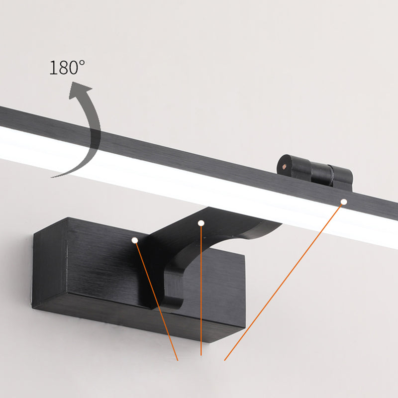 Lámparas de pared de tocador rectangular lámpara de tocador de metal de estilo minimalista nórdico