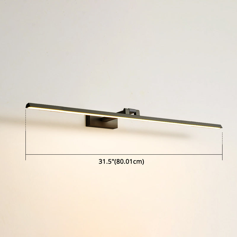 Linear LED Vanity Light Fixtures Modern Minimalist Style Metal Single Vanity Light