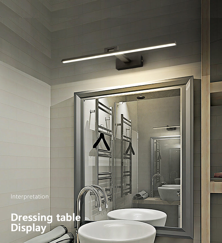 Linear LED Vanity Light Fixtures Modern Minimalist Style Metal Single Vanity Light