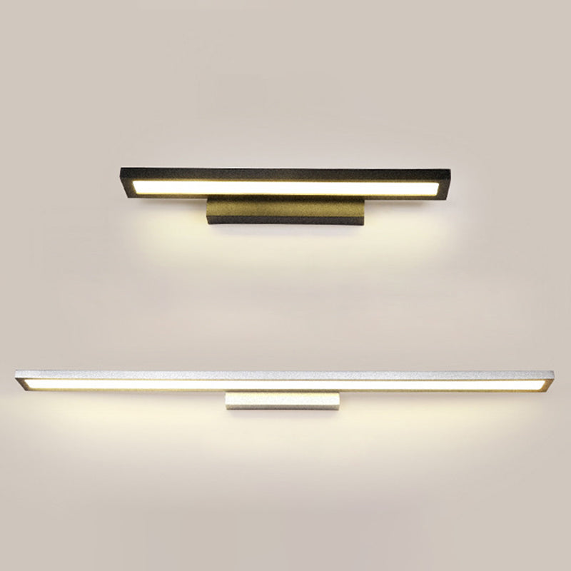 Rectangular Vanity Wall Light Fixtures Modern Minimalist Style Aluminum Single Vanity Light