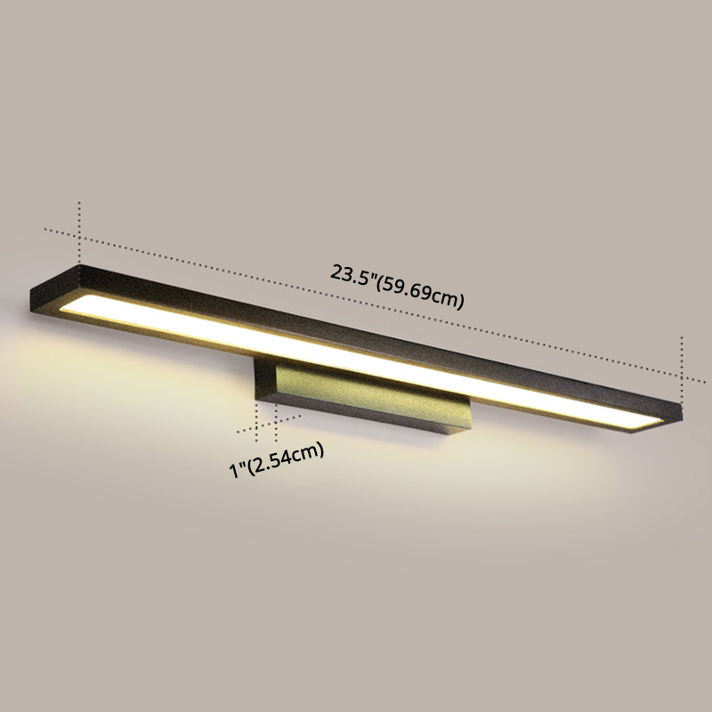 Rectangular Vanity Wall Light Fixtures Modern Minimalist Style Aluminum Single Vanity Light