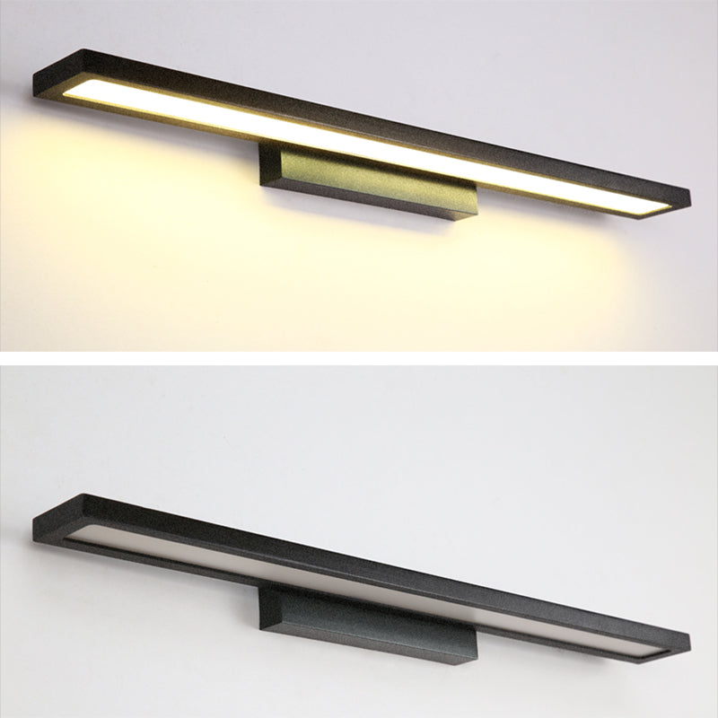 Rectangular Vanity Wall Light Fixtures Modern Minimalist Style Aluminum Single Vanity Light