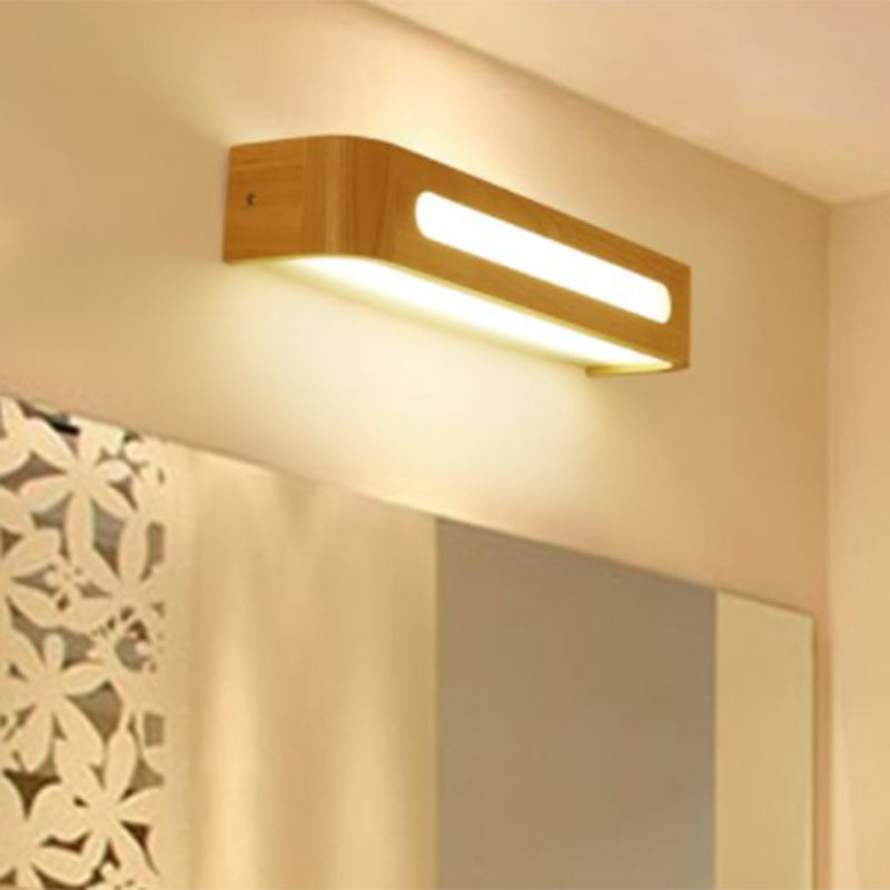 Rechthoekige ijdelheid Wandverlichting armaturen Noordse minimalistische stijl Wood Single Vanity Light