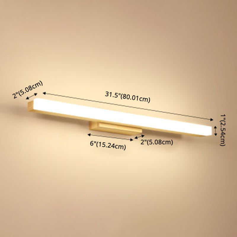 Luce da parete di vanità rettangolare Nordic Minimalist Minimalist Wood Vanity Light