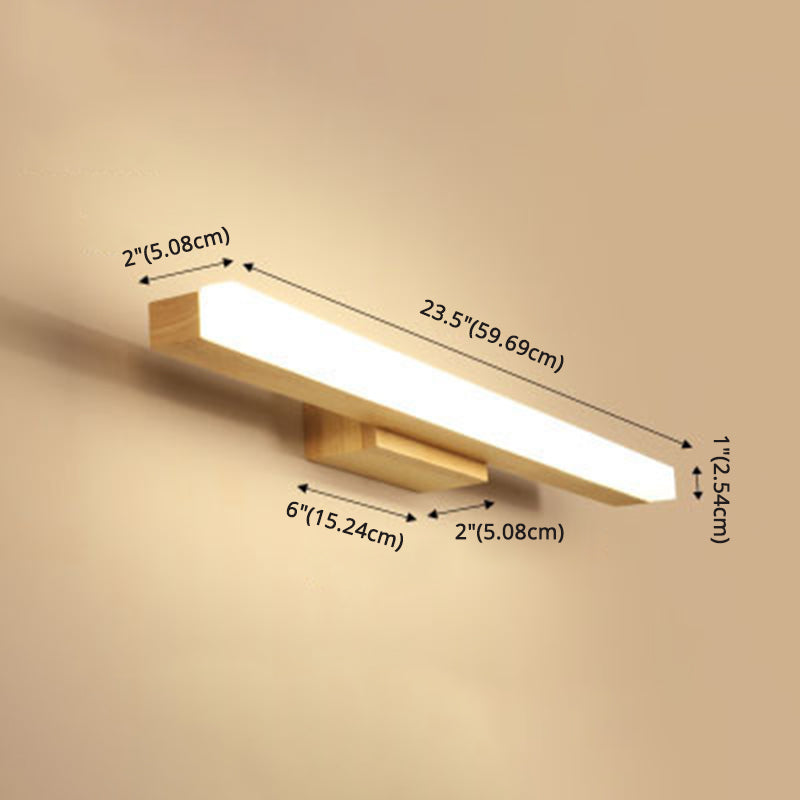 Luce da parete di vanità rettangolare Nordic Minimalist Minimalist Wood Vanity Light