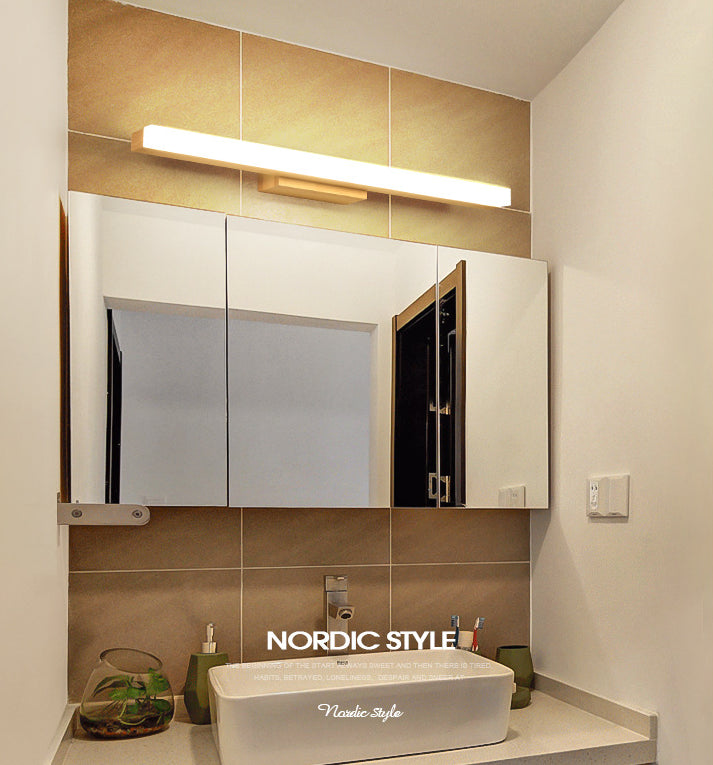 Luce da parete di vanità rettangolare Nordic Minimalist Minimalist Wood Vanity Light