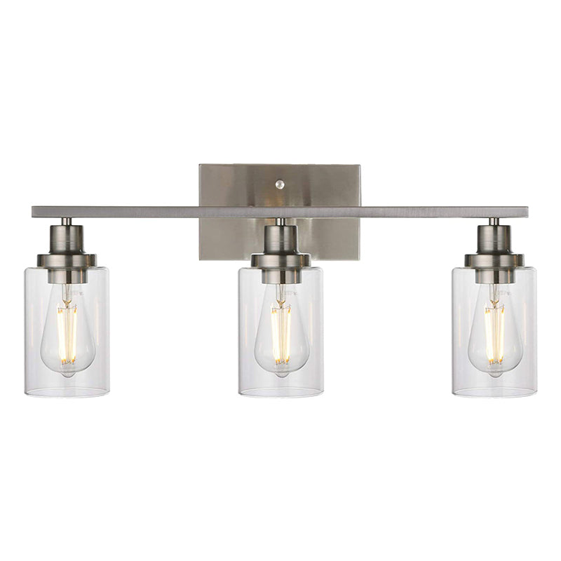 3-Licht-Zylinder Waschtischwandleuchten Retro Industrial Style Glass Waschtisch Licht