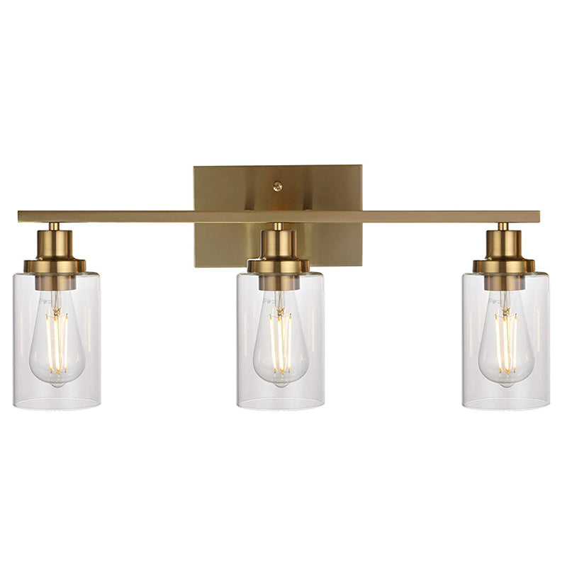3-Licht-Zylinder Waschtischwandleuchten Retro Industrial Style Glass Waschtisch Licht