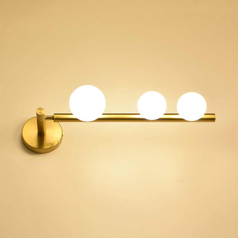 Spherical Vanity Wall Light Modern Luxury Style Glass 3 Light Vanity Light