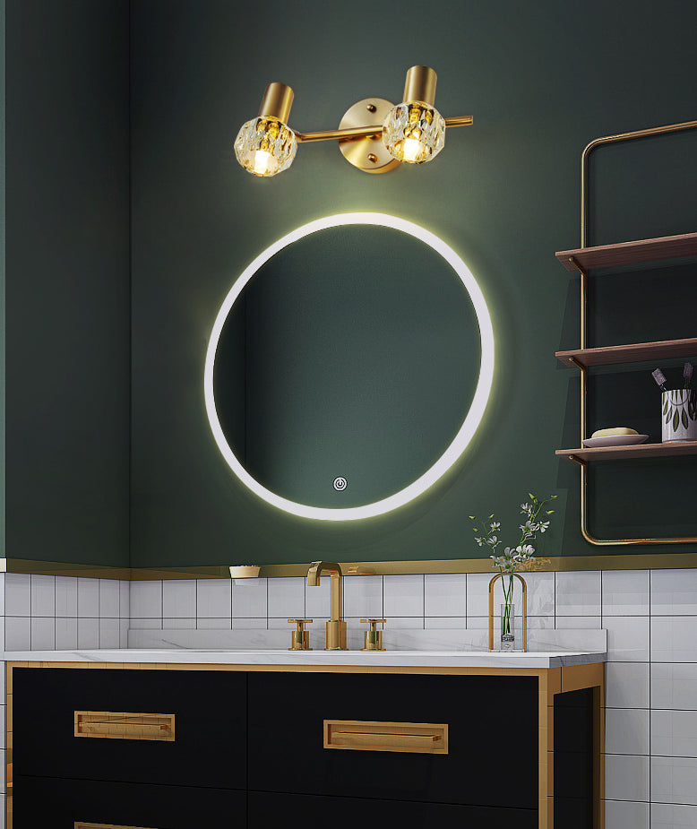 Circle Vanity Wall Lights Assemblées de vanité de cuivre de style luxe moderne