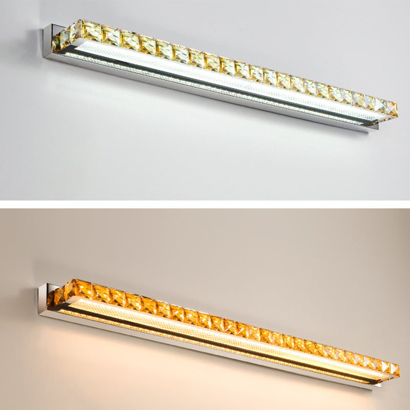 Rectangular Vanity Wall Light Fixtures Modern Luxury Style Crystal Single Vanity Lights