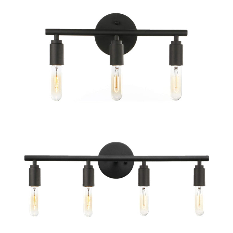 Open Bulbs Vanity Wall Light Fixtures Retro Industrial Style Metal Vanity Light