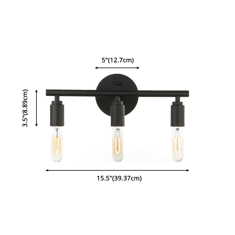 Open Bulbs Vanity Wall Light Fixtures Retro Industrial Style Metal Vanity Light