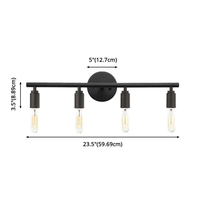 Open Bulbs Vanity Wall Light Fixtures Retro Industrial Style Metal Vanity Light