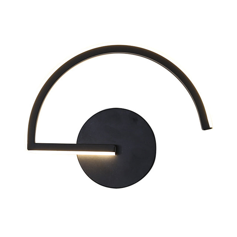 Nordic Fashion Wall Mount Lamp LED Metal Semicircle Sconce Light for Bedroom Living Room